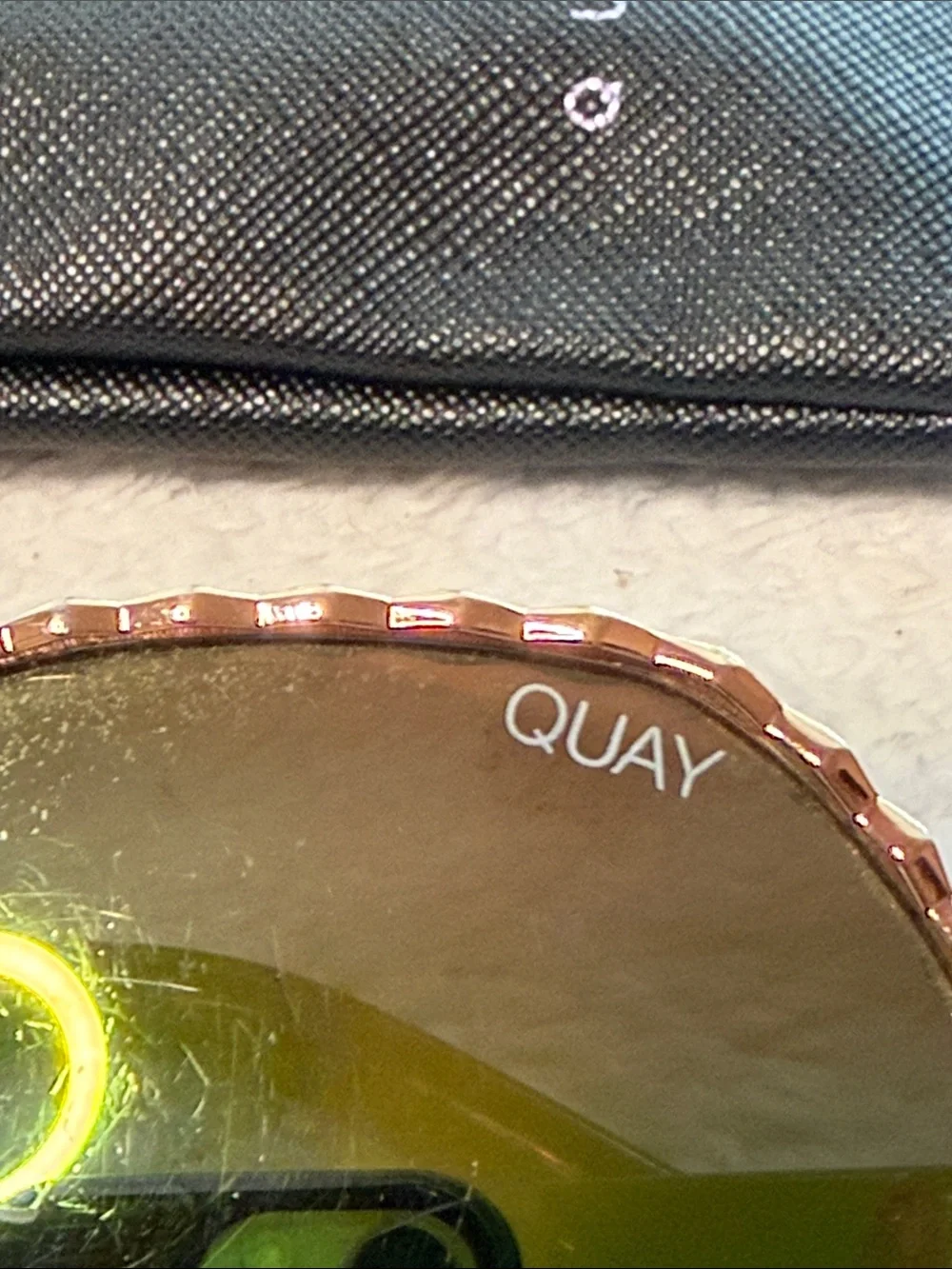 Quay Australia Breeze In Gold Metal Rounded Designer Sunglasses